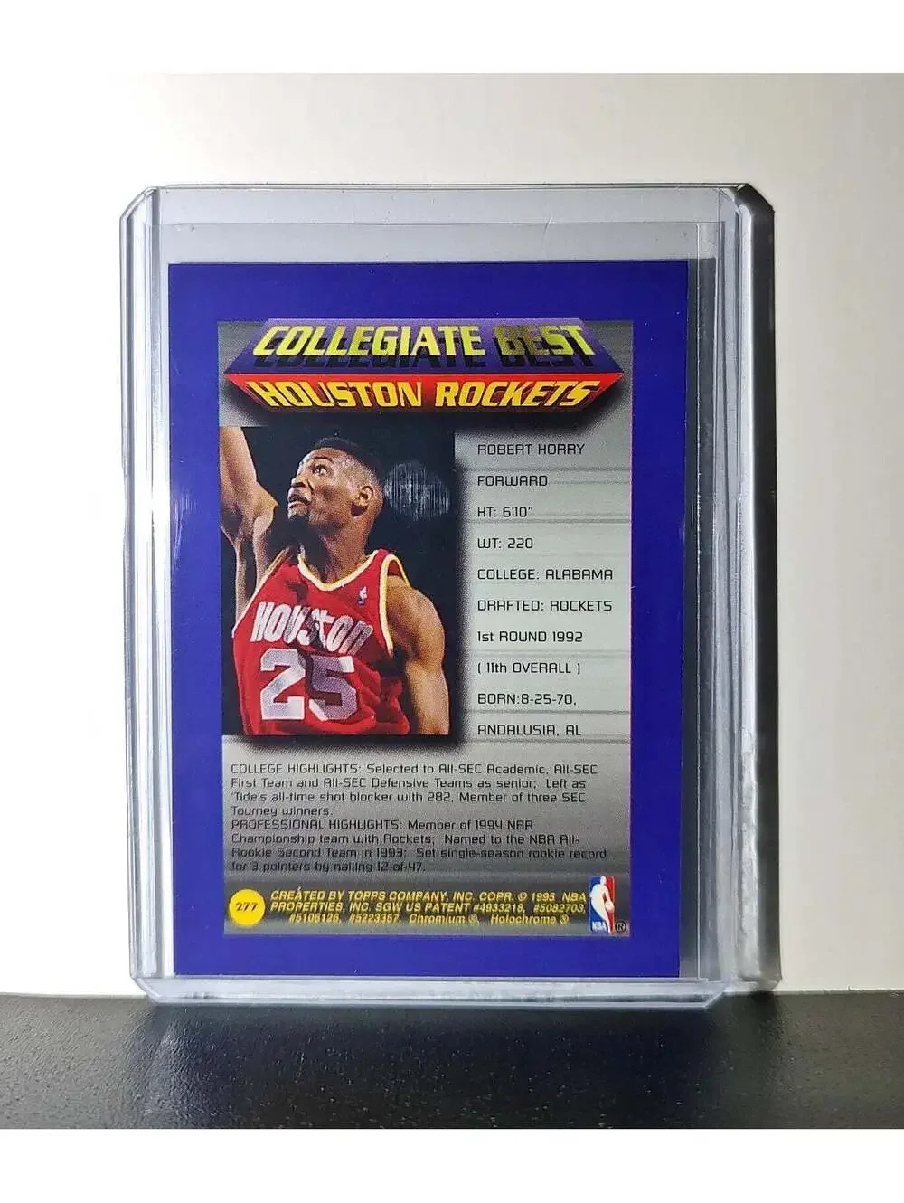 Robert Horry 1994-95 Topps Finest #277 Collegiate Best